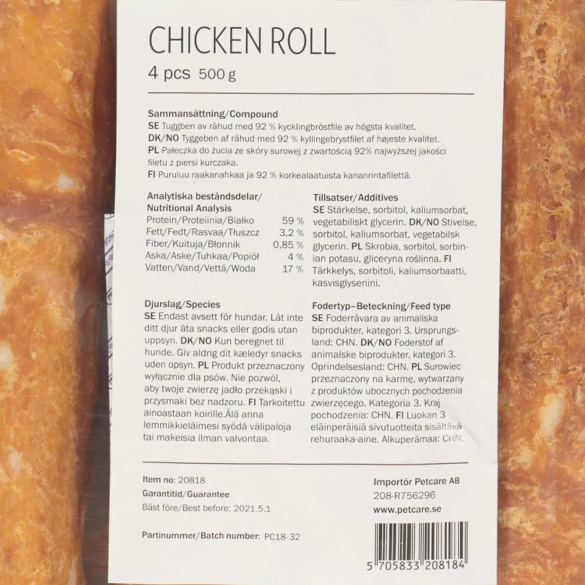 Outlet Treateaters Chicken Rolls, 4 Pack, Tyggebein